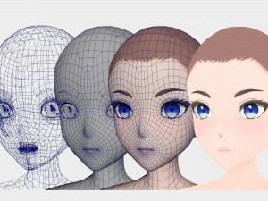 Anime Female Base model V1 3D Model