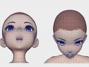 Anime Female Base model V1 3D Model