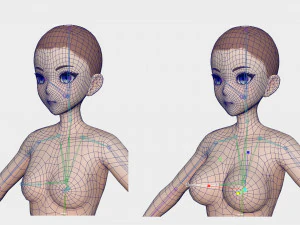 Anime Female Base model V1 3D Model