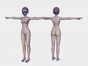 Anime Female Base model V1 3D Model