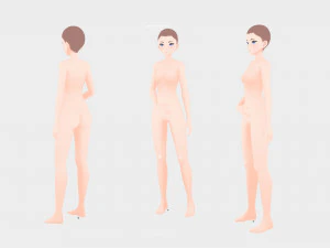 Anime Female Base model V1 3D Model