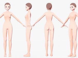 Anime Female Base model V1 3D Model
