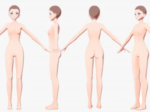 Anime Female Base model V1 3D Model