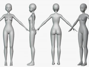 Anime Female Base model V1 3D Model