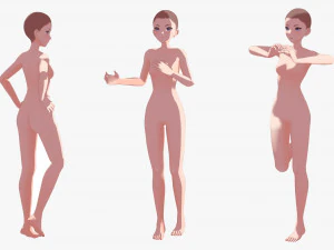 Anime Female Base model V1 3D Model