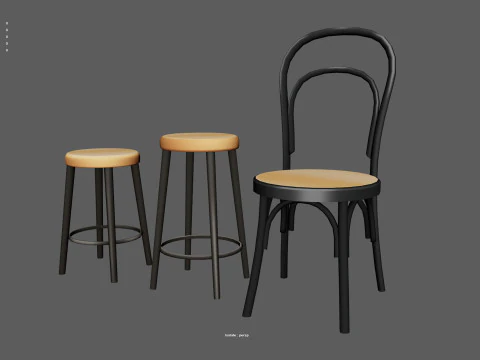 3D Coffee Equipment Anime Style Collection Low-poly 3D Model