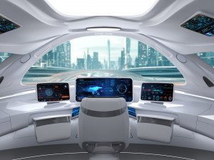 3D Future high -speed train cockpit model 3Dモデル