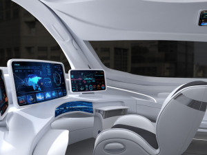3D Future high -speed train cockpit model Modèle 3D