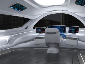 3D Future high -speed train cockpit model Modèle 3D