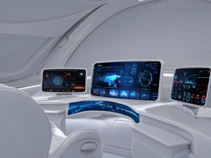 3D Future high -speed train cockpit model Modèle 3D