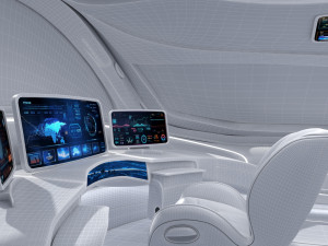 3D Future high -speed train cockpit model Modèle 3D