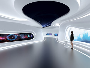 A futuristic exhibition hall 3D 模型
