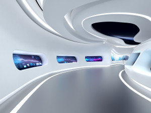 A futuristic exhibition hall 3D 模型