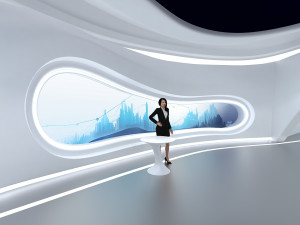 A futuristic exhibition hall 3D 模型
