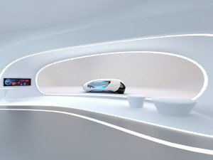 A futuristic exhibition hall 3D 模型