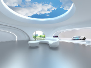 A futuristic exhibition hall 3D 模型