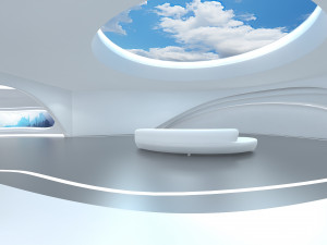 A futuristic exhibition hall 3D 模型