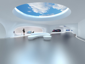 A futuristic exhibition hall 3D 模型
