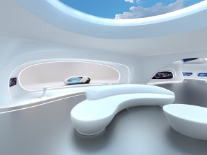 A futuristic exhibition hall 3D 模型