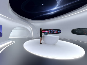 A futuristic exhibition hall 3D 模型