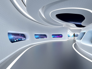 A futuristic exhibition hall 3D 模型