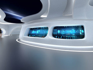 A futuristic exhibition hall 3D 模型