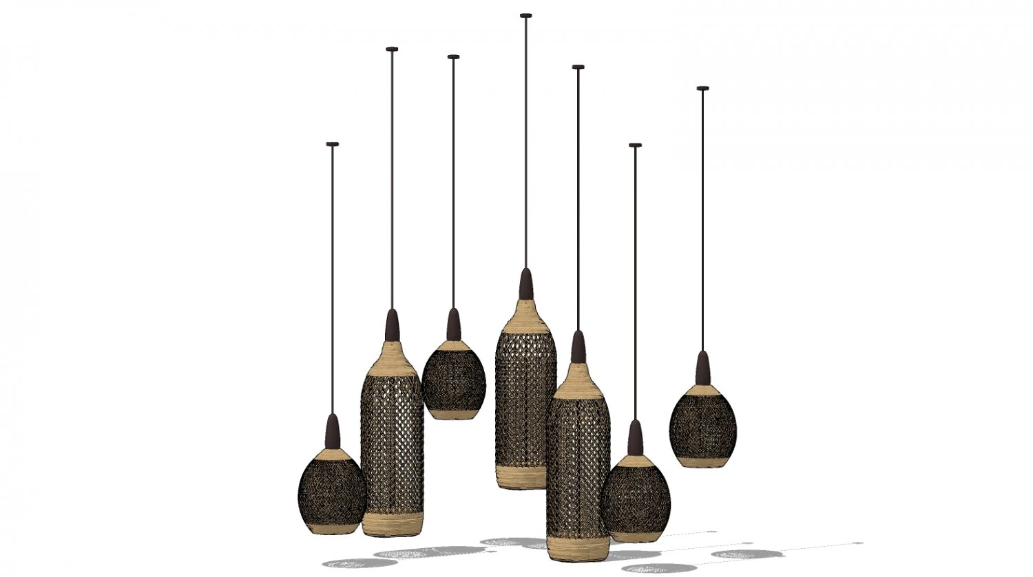 Tropical lanterns 2 3D Model .c4d .max .obj .3ds .fbx .stl .blend