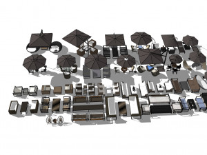 Outdoor furniture collection 3D Model