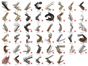 Collection of stairs 3D Model