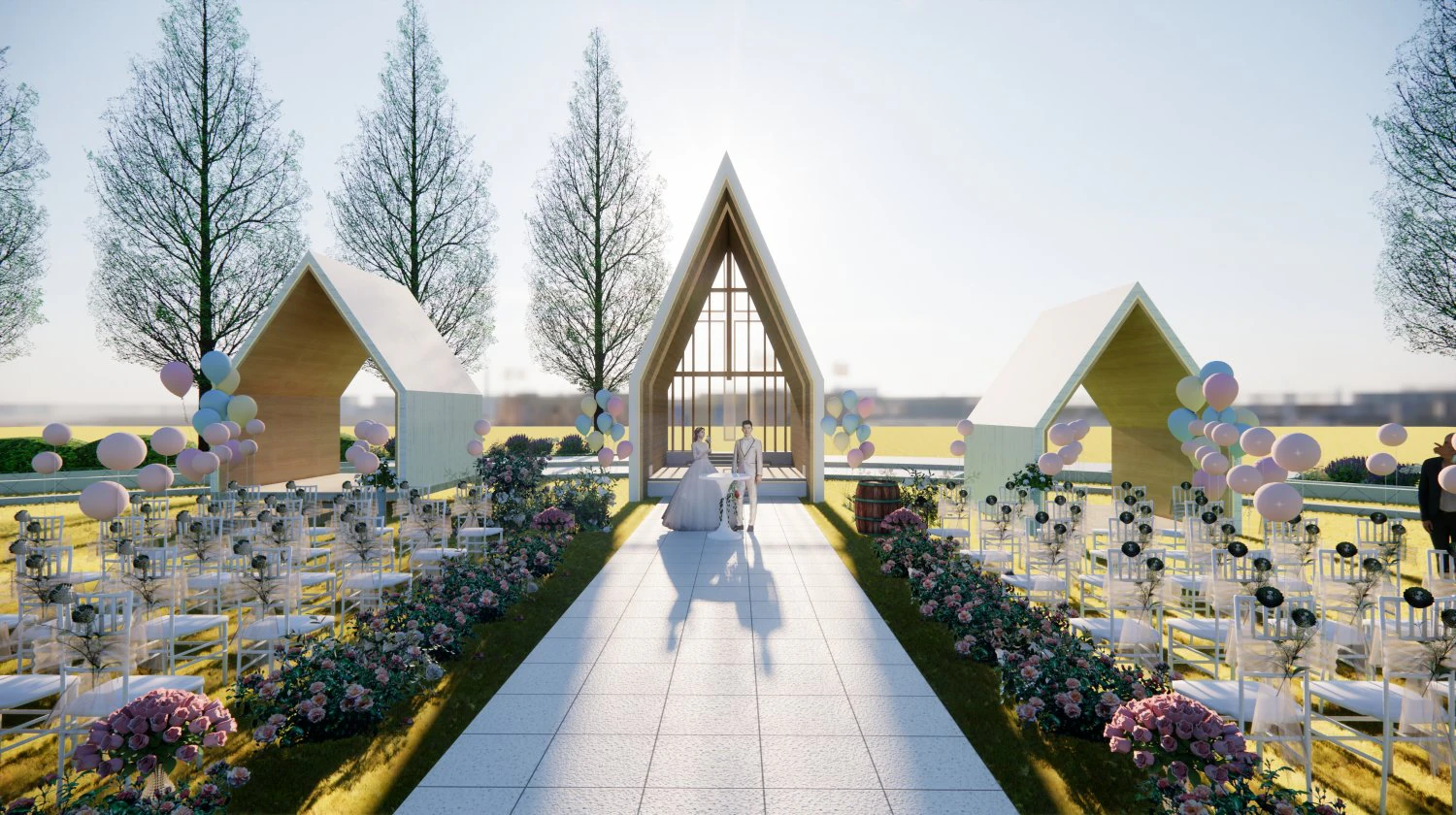 Wedding scene 3D Model .c4d .max .obj .3ds .fbx .stl .blend 