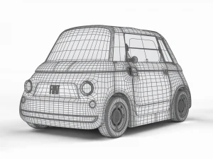 Fiat Topolino 2024 HQ interior 3D Model