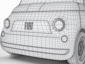 Fiat Topolino 2024 HQ interior Modello 3D