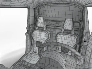 Fiat Topolino 2024 HQ interior 3D Model