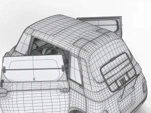 Fiat Topolino 2024 HQ interior 3D Model
