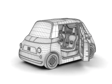 Fiat Topolino 2024 HQ interior 3D Model