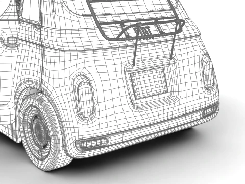Fiat Topolino 2024 HQ interior 3D Model