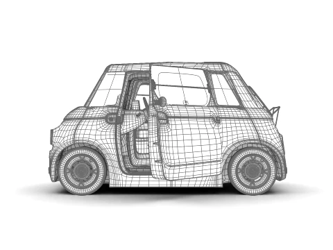 Fiat Topolino 2024 HQ interior 3D Model