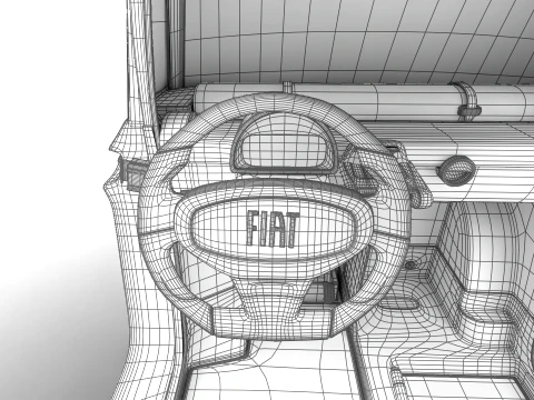 Fiat Topolino 2024 HQ interior 3D Model