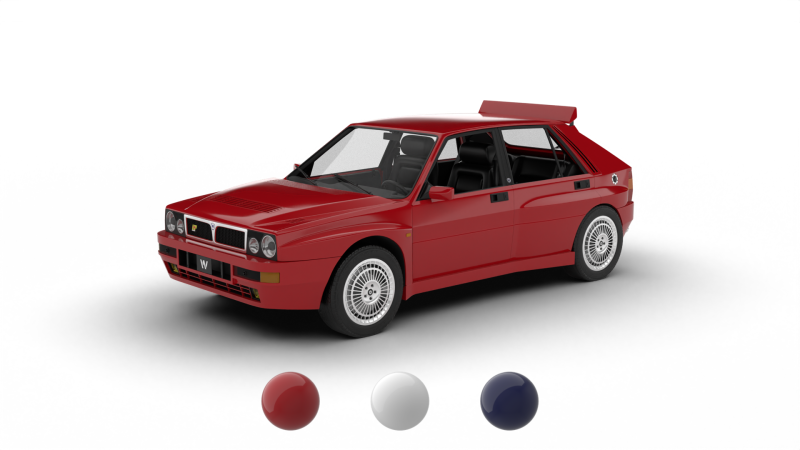 Lancia Delta HF Integrale Evoluzione 1 1987 Modelo 3D .c4d .max .obj .3ds .fbx .stl .blend