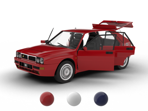 Lancia Delta HF Integrale Evoluzione 1 1987 HQ 3D मॉडल