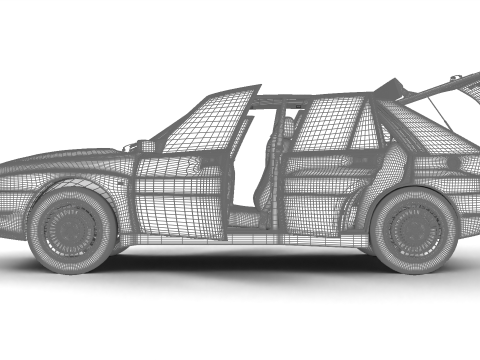 Lancia Delta HF Integrale Evoluzione 1 1987 HQ 3D Model