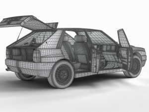 Lancia Delta HF Integrale Evoluzione 1 HQ interior 3D Модель