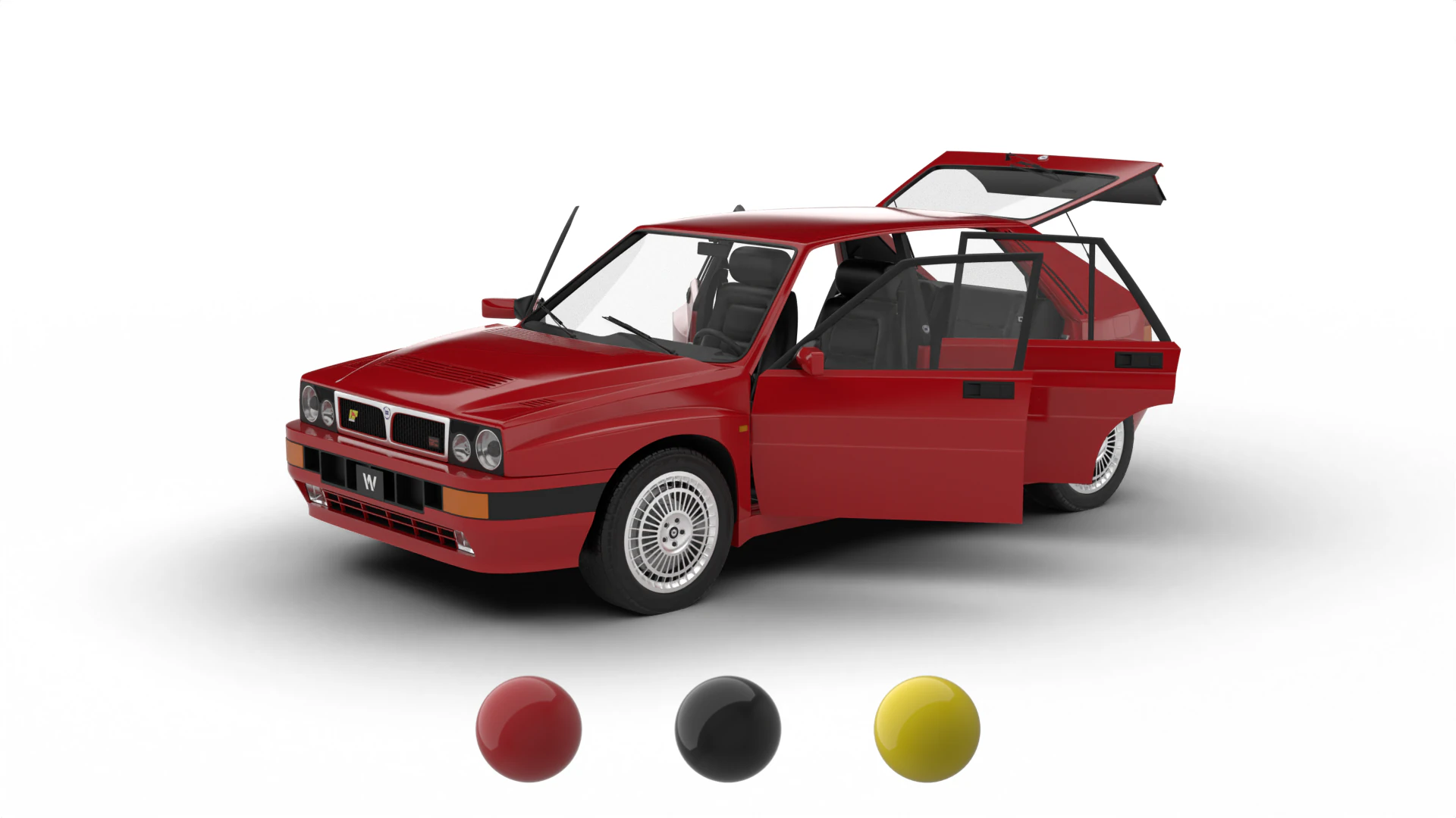Lancia Delta HF Integrale 16v 1989 HQ 3D Model .c4d .max .obj .3ds .fbx .stl .blend 