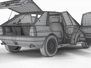 Lancia Delta HF Integrale 16v HQ interior 3D Модель