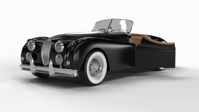 Jaguar XK140 1954 HQ interior 3D Model .c4d .max .obj .3ds .fbx .stl .blend