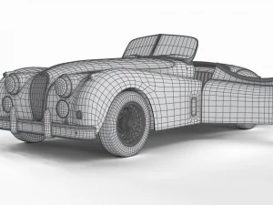 Jaguar XK140 1954 HQ interior 3D Model