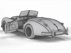 Jaguar XK140 1954 HQ interior 3D Model