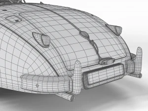 Jaguar XK140 1954 HQ interior 3D Model