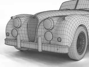 Jaguar XK140 1954 HQ interior 3D Model