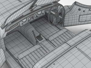 Jaguar XK140 1954 HQ interior 3D Model